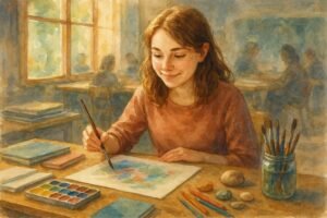 Meli desenhando